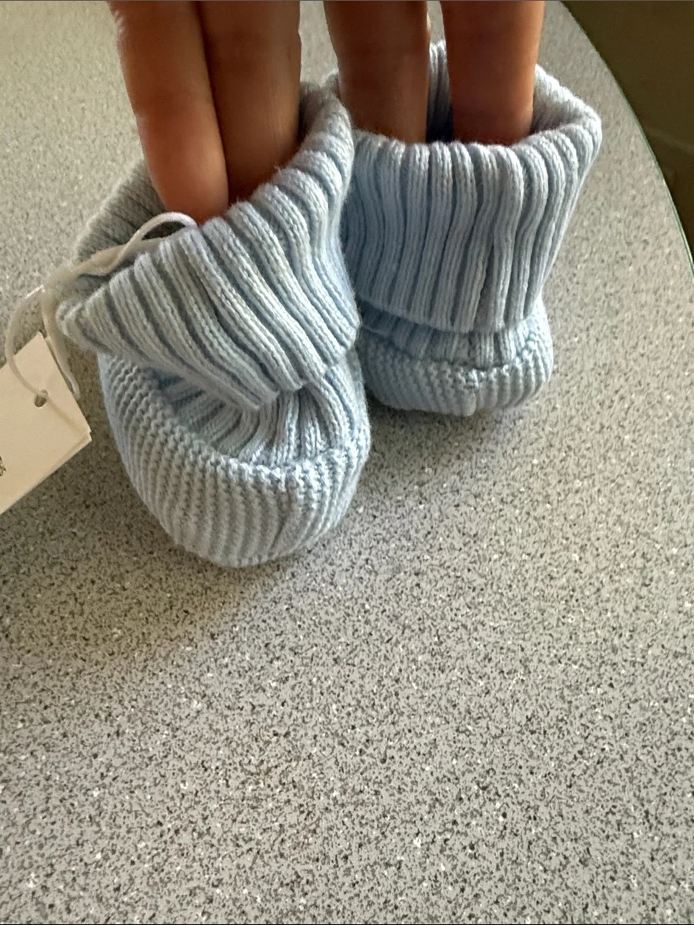 NWT Janie and Jack Pale Blue Knit Baby Booties